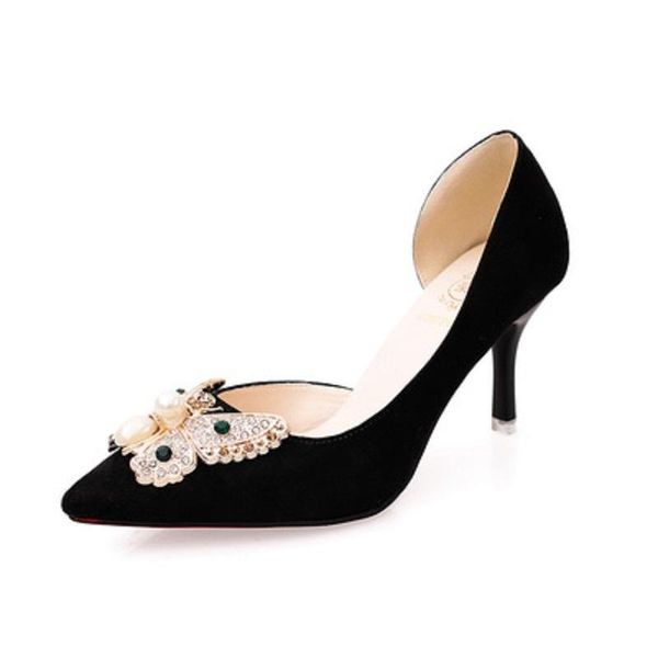 spring and summer high-heeled wedding shoes female rhinestone butterfly stiletto shallow mouth single pointed sandals. dress, Black
spring and summer high-heeled wedding shoes female rhinestone butterfly stiletto shallow mouth single pointed sandals. dress, Black