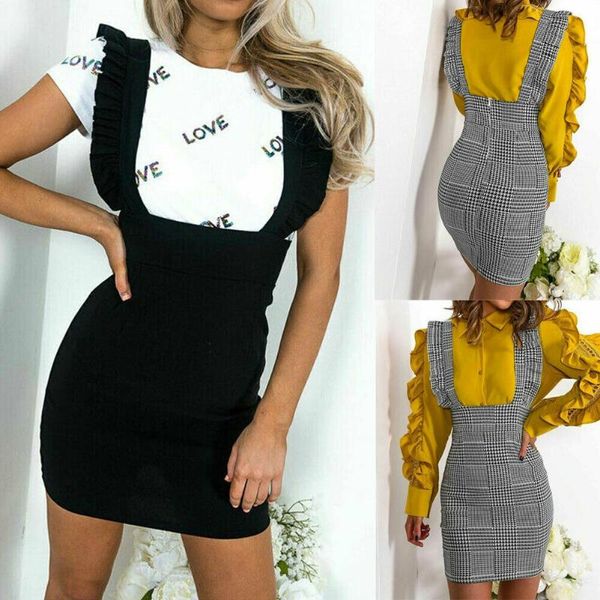 women pencil skirt, plaid/solid color basic stretchy slim ruffle suspender high waist short wild fashion hip skirts, Black
women pencil skirt, plaid/solid color basic stretchy slim ruffle suspender high waist short wild fashion hip skirts, Black