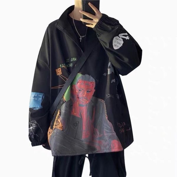 men's hoodies & sweatshirts hong kong style sweater hooded spring and autumn 2021 dark print loose versatile couple coat, Black
men's hoodies & sweatshirts hong kong style sweater hooded spring and autumn 2021 dark print loose versatile couple coat, Black