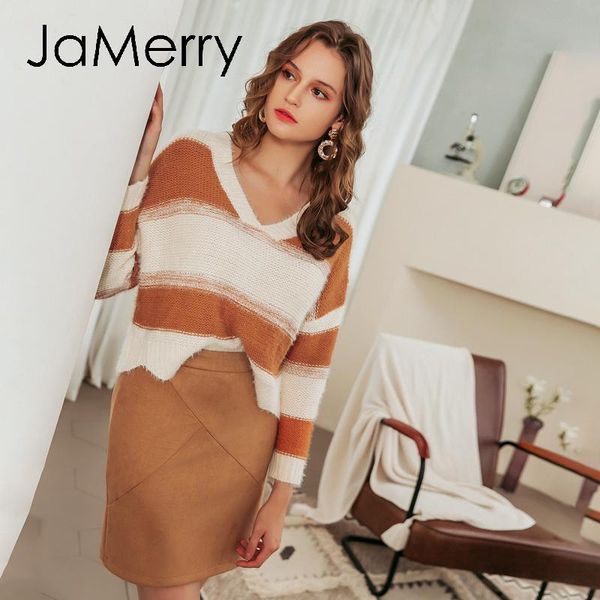 jamerry casual contrast striped loose women sweater v-neck long sleeve bottom wave pullover warm hairy autumn winter jumper 2021 women', White;black
jamerry casual contrast striped loose women sweater v-neck long sleeve bottom wave pullover warm hairy autumn winter jumper 2021 women', White;black