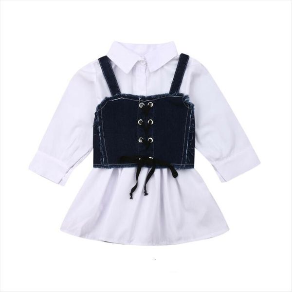 1 6years newborn baby girl dress long sleeve sling shirt denim summer clothes set, Red;yellow
1 6years newborn baby girl dress long sleeve sling shirt denim summer clothes set, Red;yellow