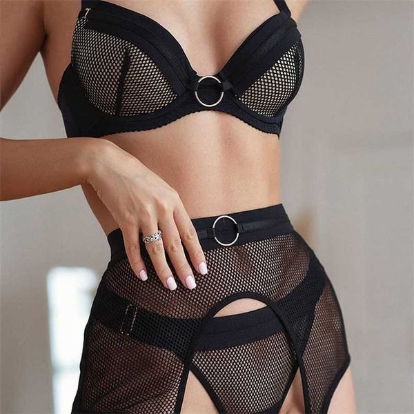 european and american product fashion lace mesh cross strap garter belt three-piece suit underwear women lingerie sets 220105, Red;black
european and american product fashion lace mesh cross strap garter belt three-piece suit underwear women lingerie sets 220105, Red;black