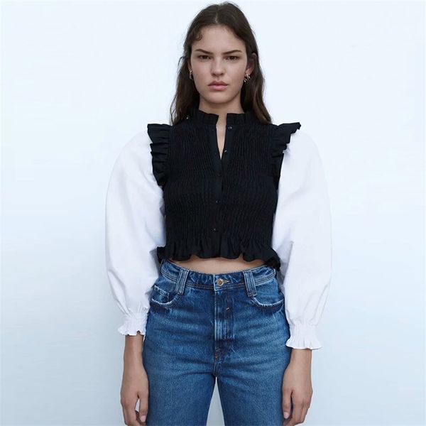 women spring short blouses shirts arrival fashion streetwear patchwork print ladies oversized casual cc3053 210422, White
women spring short blouses shirts arrival fashion streetwear patchwork print ladies oversized casual cc3053 210422, White
