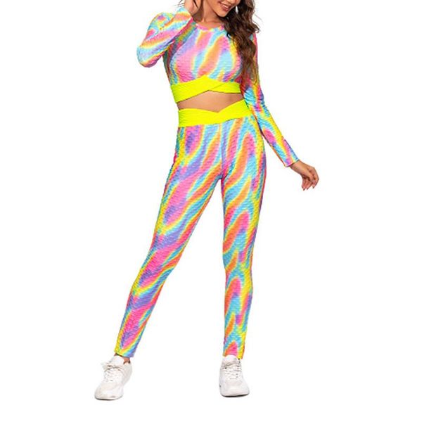gym clothing women sports clothes two piece set tie-dye long sleeve pullover t-shirt and elastic high waist trousers running workout, White;black
gym clothing women sports clothes two piece set tie-dye long sleeve pullover t-shirt and elastic high waist trousers running workout, White;black