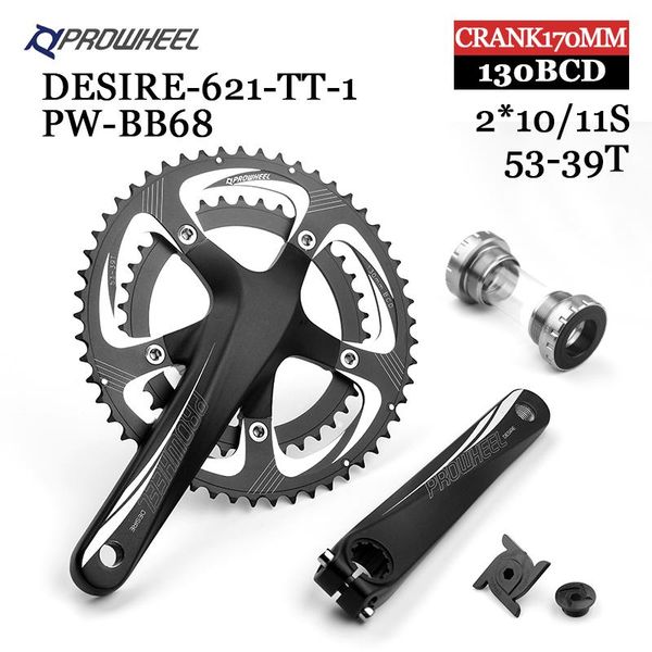 bike heels & chainwheels prowheel road hollow double sprockets crankset 170mm 53-39t 50-34t crank chainring with bottom bracket bb 110b
bike heels & chainwheels prowheel road hollow double sprockets crankset 170mm 53-39t 50-34t crank chainring with bottom bracket bb 110b