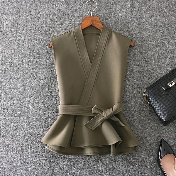 women's vests elegant v-neck ruffles vest high waist sleeveless shirts bowtie jacket tank ol pleated blouses crop cardigan with belt, Black;white
women's vests elegant v-neck ruffles vest high waist sleeveless shirts bowtie jacket tank ol pleated blouses crop cardigan with belt, Black;white