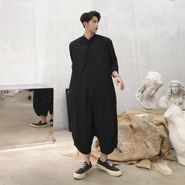 men's pants spring and summer loose casual jumpsuit outerwear japanese youth male fashion short-sleeved work clothes thin, Black
men's pants spring and summer loose casual jumpsuit outerwear japanese youth male fashion short-sleeved work clothes thin, Black