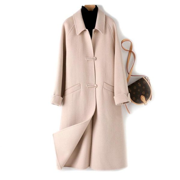 women's wool & blends 2021 women's autumn and winter style elegant age-reducing lapel woolen coat mid-length double-sided cashmere, Black
women's wool & blends 2021 women's autumn and winter style elegant age-reducing lapel woolen coat mid-length double-sided cashmere, Black