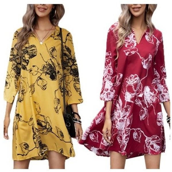 fashion dress 2021 spring and autumn printing pullover 9 / 3 sleeve, White;black
fashion dress 2021 spring and autumn printing pullover 9 / 3 sleeve, White;black