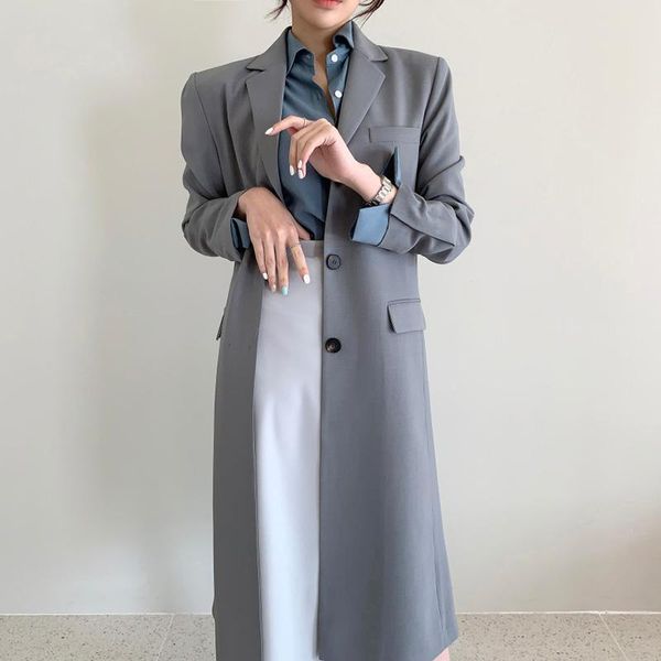 women's suits & blazers korean chic autumn elegant notched collar women single breasted loose long windbreaker jacket office lady coat, White;black
women's suits & blazers korean chic autumn elegant notched collar women single breasted loose long windbreaker jacket office lady coat, White;black