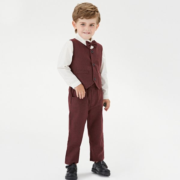 children's autumn children's dress boys' party vest bow tie long sleeve shirt pants three piece set, Blue
children's autumn children's dress boys' party vest bow tie long sleeve shirt pants three piece set, Blue