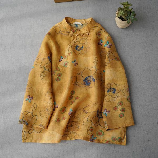 spring summer women loose chinese style buttons slant opening print comfortable water washed thin see-through ramie shirt ethnic clothi, Red
spring summer women loose chinese style buttons slant opening print comfortable water washed thin see-through ramie shirt ethnic clothi, Red