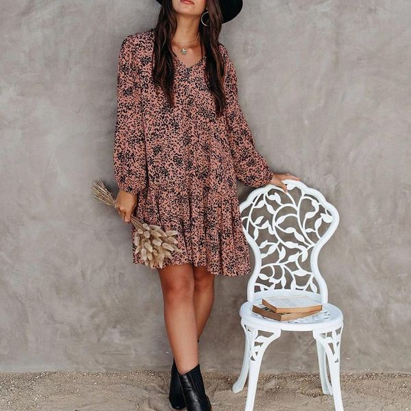 casual dresses spring women dress print lantern long sleeve v-neck boho beach party above knee elegant a line, Black;gray
casual dresses spring women dress print lantern long sleeve v-neck boho beach party above knee elegant a line, Black;gray