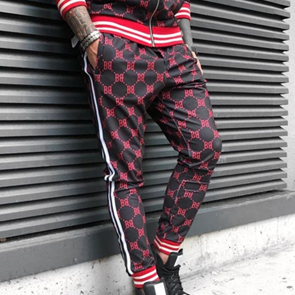 men's pants sweatpants european american fashion 3d print slim article spell splicing trousers casual sports, Black
men's pants sweatpants european american fashion 3d print slim article spell splicing trousers casual sports, Black