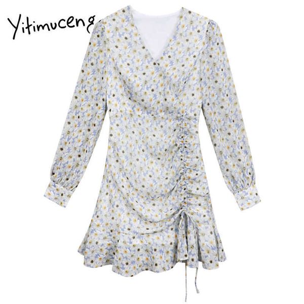 yitimuceng floral pint shirring mini dresses women v-neck a-line long sleeve summer spring korean fashion sweet dress 210601, Black;gray
yitimuceng floral pint shirring mini dresses women v-neck a-line long sleeve summer spring korean fashion sweet dress 210601, Black;gray