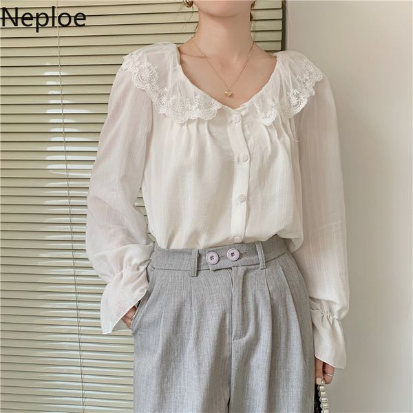 neploe white shirt female summer korean lace patchwork peter pan collar sweet blouse gentle elegant flare long sleeve 210422
neploe white shirt female summer korean lace patchwork peter pan collar sweet blouse gentle elegant flare long sleeve 210422