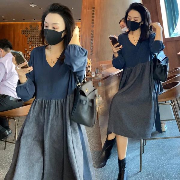 maternity dresses 1837# clothes spring autumn long sleeves v neck patchwork slim loose stylish dress pregnant women mom, White
maternity dresses 1837# clothes spring autumn long sleeves v neck patchwork slim loose stylish dress pregnant women mom, White