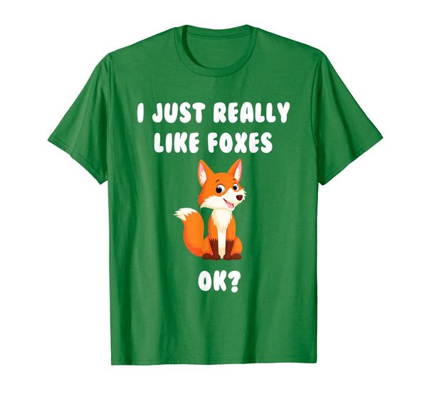 i just really like foxes ok t-shirt, White;black