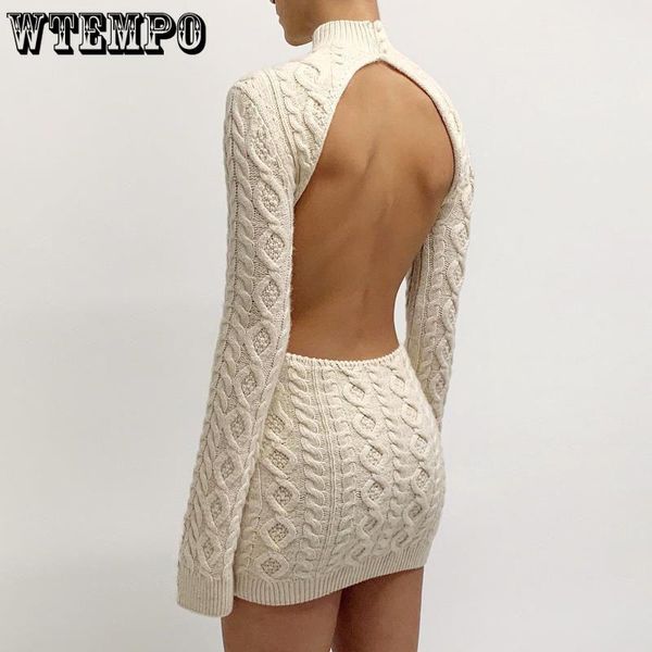 women's sweaters sweater dress women backless knitted luxury designer autumn winter half high neck night party wear woman, White;black
women's sweaters sweater dress women backless knitted luxury designer autumn winter half high neck night party wear woman, White;black