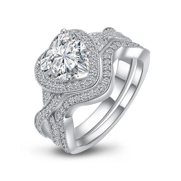 cluster rings lesf ring set for women sterling sliver color wedding engagement fashion jewelry sona diamond female, Golden;silver
cluster rings lesf ring set for women sterling sliver color wedding engagement fashion jewelry sona diamond female, Golden;silver