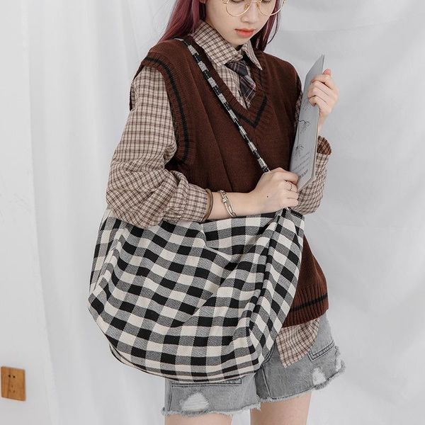 evening bags korean plaid canvas single shoulder bag women large capacity tote 2021 casual literary girls crossbody bolso
evening bags korean plaid canvas single shoulder bag women large capacity tote 2021 casual literary girls crossbody bolso