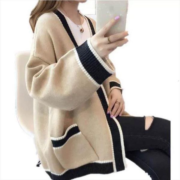 knitted cardigan women fashion lazy sweaters wind autunm winter loose wild long sleeved v neck solid coat, White;black
knitted cardigan women fashion lazy sweaters wind autunm winter loose wild long sleeved v neck solid coat, White;black