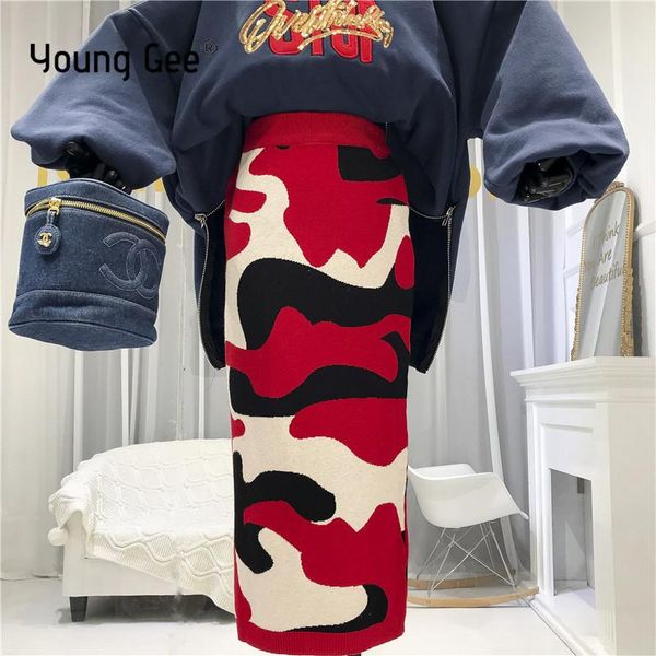 skirts young gee autumn spring women camouflage tube midi elastic high waist knitting femme skirt gray pencil jupe bottom, Black
skirts young gee autumn spring women camouflage tube midi elastic high waist knitting femme skirt gray pencil jupe bottom, Black
