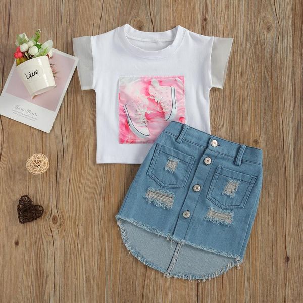 clothing sets 2 pcs infant baby girl clothes casual outfits shoe pattern short sleeve round neck t-shirt asymmetric ripped denim skirt pocke, White
clothing sets 2 pcs infant baby girl clothes casual outfits shoe pattern short sleeve round neck t-shirt asymmetric ripped denim skirt pocke, White