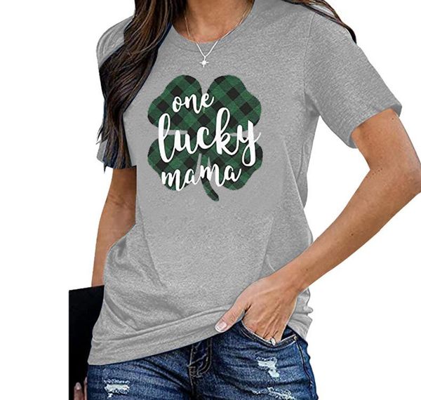 women's t-shirt female short sleeve print tee woman shirts st. patrick's day luck mama tshirt, White
women's t-shirt female short sleeve print tee woman shirts st. patrick's day luck mama tshirt, White