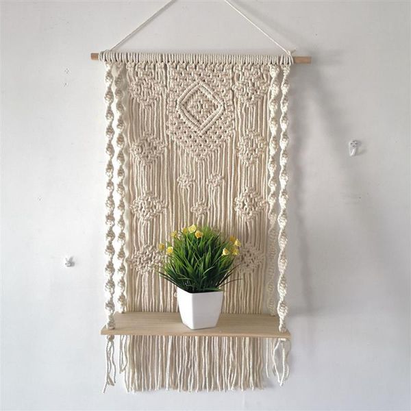 tapestries 50x70cm bohemian wooden handmade macrame wall hanging rope shelf floating plant rack stand tapestry home decor ornament
tapestries 50x70cm bohemian wooden handmade macrame wall hanging rope shelf floating plant rack stand tapestry home decor ornament