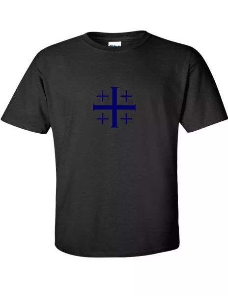 navy blue jerusalem cross knights templar t-shirt christian jesus black shirt, White;black
navy blue jerusalem cross knights templar t-shirt christian jesus black shirt, White;black