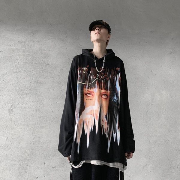 men's hoodies & sweatshirts retro gothic style men harajuku streetwear portrait print hooded sweater male lethargic hip-hop grunge over, Black
men's hoodies & sweatshirts retro gothic style men harajuku streetwear portrait print hooded sweater male lethargic hip-hop grunge over, Black