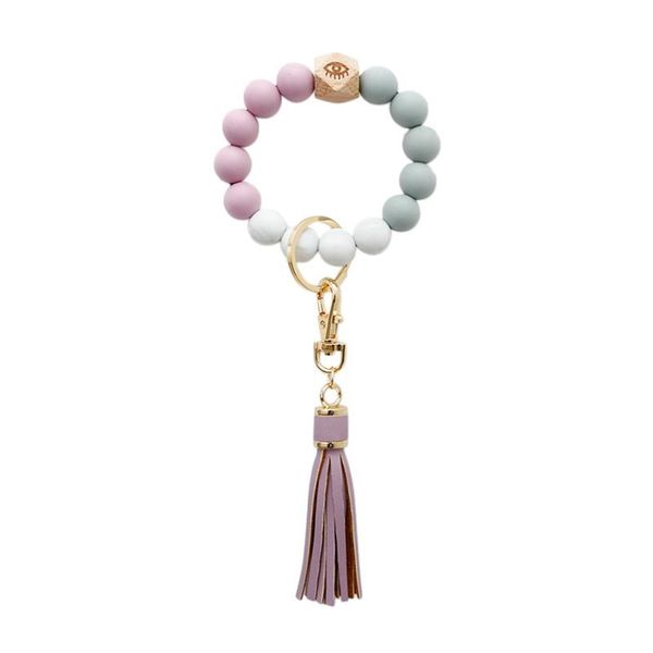 keychains silicone wristlet keychain bracelet car beaded key ring tassel bangle for women, Silver
keychains silicone wristlet keychain bracelet car beaded key ring tassel bangle for women, Silver