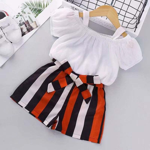 clothing sets 2021 summer girl fashion two-piece children's sling + color striped pants fashionable and comfortable kid suit gt32, White
clothing sets 2021 summer girl fashion two-piece children's sling + color striped pants fashionable and comfortable kid suit gt32, White