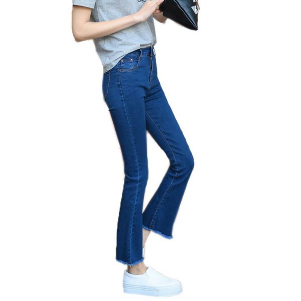 women's jeans 2021 spring women flare stretch casual slim fit zipper high waist korean ankle length skinny ladies denim pant, Blue
women's jeans 2021 spring women flare stretch casual slim fit zipper high waist korean ankle length skinny ladies denim pant, Blue