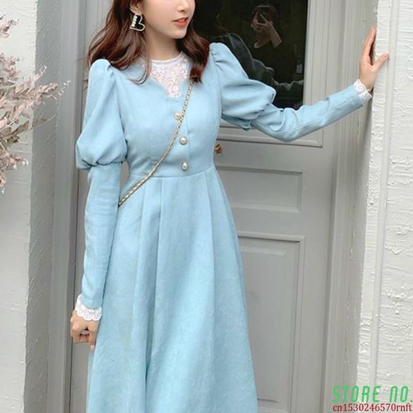casual dresses spring french patchwork dress women elegant blue lace designer fairy female puff sleeve kawaii korean one-piece 2021, Black;gray
casual dresses spring french patchwork dress women elegant blue lace designer fairy female puff sleeve kawaii korean one-piece 2021, Black;gray