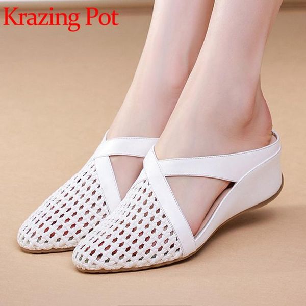 sandals krazing pot cow leather braided decoration wedge med heels slip on strange style summer brand beauty women l11, Black
sandals krazing pot cow leather braided decoration wedge med heels slip on strange style summer brand beauty women l11, Black