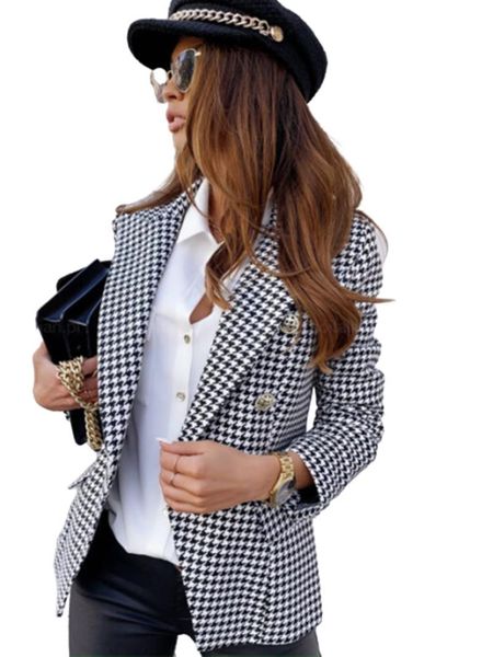 women's suits & blazers blazer women double-breasted printed suit streetwear turn-down jacket long sleeve autumn winter female, White;black
women's suits & blazers blazer women double-breasted printed suit streetwear turn-down jacket long sleeve autumn winter female, White;black