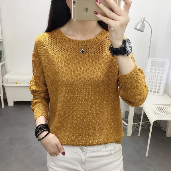 women's sweaters woman sweater with round collar and loose lace hollow out fairy fashion pullover in spring autumn of 2021, White;black
women's sweaters woman sweater with round collar and loose lace hollow out fairy fashion pullover in spring autumn of 2021, White;black