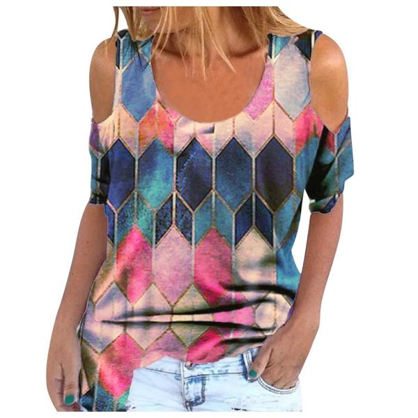 women's t-shirt t-shirts 3d printed off shoulder fold casual o-neck collar short sleeve color mixing shirt vintage graphic camiset, White
women's t-shirt t-shirts 3d printed off shoulder fold casual o-neck collar short sleeve color mixing shirt vintage graphic camiset, White