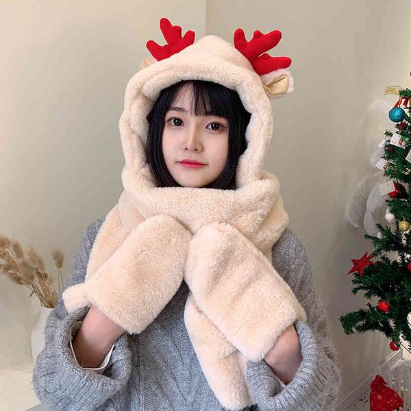 christmas winter bear ear protection hat scarf one female autumn winter bib cycling plush warm, Blue;gray
christmas winter bear ear protection hat scarf one female autumn winter bib cycling plush warm, Blue;gray