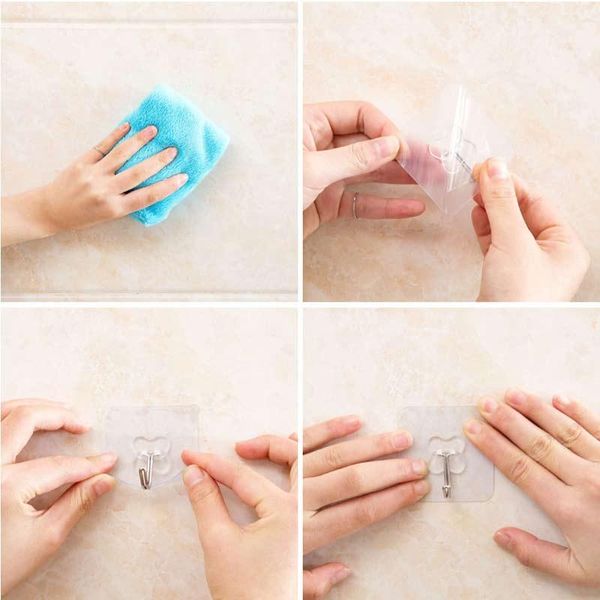 hooks & rails strong adhesive wall hook transparent removable hanger for bathroom kitchen jy
hooks & rails strong adhesive wall hook transparent removable hanger for bathroom kitchen jy