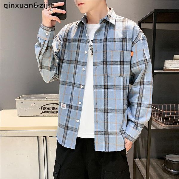 men's casual shirts men oversized cotton plaid shirt man hip hop patchwork button up long sleeve couple korean harajuku style clothing, White;black
men's casual shirts men oversized cotton plaid shirt man hip hop patchwork button up long sleeve couple korean harajuku style clothing, White;black