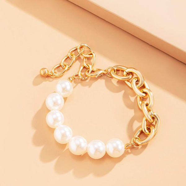 link, chain irregular stitching pearl bracelet set for women metal exaggerated beads chains bangle party jewelry, Black
link, chain irregular stitching pearl bracelet set for women metal exaggerated beads chains bangle party jewelry, Black