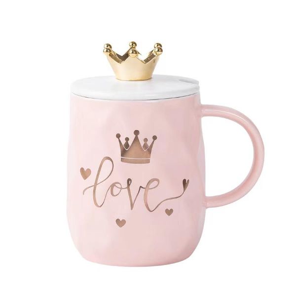 creative pink crown mug, nordic romantic ceramic coffee cup with lid, spoon, unique and novel shape mugs
creative pink crown mug, nordic romantic ceramic coffee cup with lid, spoon, unique and novel shape mugs