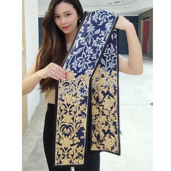 scarves blue golden 100% real silk ring scarf ribbon women's charming long neck head hair hat multifunctional 150*15cm, Blue;gray
scarves blue golden 100% real silk ring scarf ribbon women's charming long neck head hair hat multifunctional 150*15cm, Blue;gray