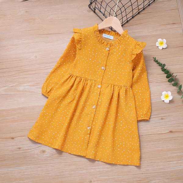 girl's dresses 2021 spring and autumn dress korean long-sleeved lace collar dot children's wear, Red;yellow
girl's dresses 2021 spring and autumn dress korean long-sleeved lace collar dot children's wear, Red;yellow