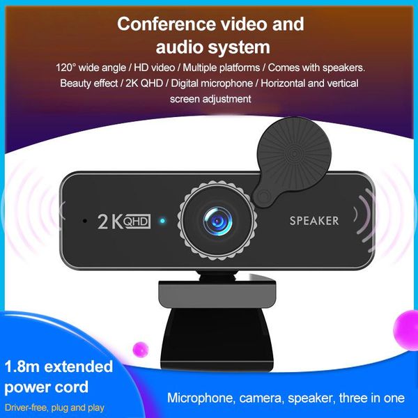 webcams 2k full hd camera 360 degrees adjustable conference network live wide-angle cameras with built-in speaker for pc tablet
webcams 2k full hd camera 360 degrees adjustable conference network live wide-angle cameras with built-in speaker for pc tablet