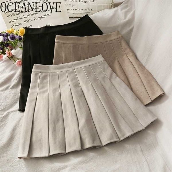 oceanlove pleated skirt solid autumn winter vintage high waist mini korean faldas mujer clothes 19199 211214, Black
oceanlove pleated skirt solid autumn winter vintage high waist mini korean faldas mujer clothes 19199 211214, Black