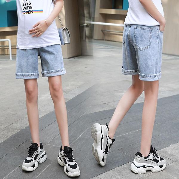 maternity bottoms 929# jeans shorts summer cropped denim pants belly support abdomen elastic waist easy matching trousers, White
maternity bottoms 929# jeans shorts summer cropped denim pants belly support abdomen elastic waist easy matching trousers, White